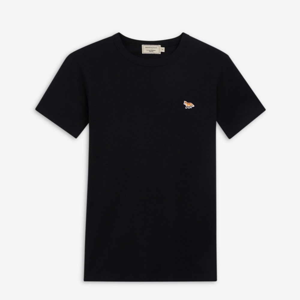 Maison kitsune PROFILE FOX PATCH FITTED TEE-SHIRT Black